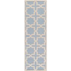 CAMBRIDGE, LIGHT BLUE / IVORY, 2'-6" X 8', Area Rug, CAM125A-28