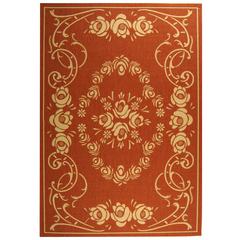 COURTYARD, TERRACOTTA / NATURAL, 5'-3" X 5'-3" Round, Area Rug, CY1893-3202-5R