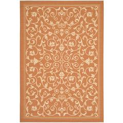 COURTYARD, TERRACOTTA / NATURAL, 5'-3" X 7'-7", Area Rug, CY2098-3202-5