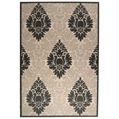 COURTYARD, SAND / BLACK, 5'-3" X 5'-3" Round, Area Rug, CY2714-3901-5R