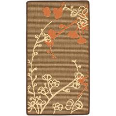 COURTYARD, BROWN NATURAL / TERRACOTTA, 6'-7" X 6'-7" Round, Area Rug