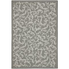 COURTYARD, ANTHRACITE / LIGHT GREY, 5'-3" X 5'-3" Round, Area Rug