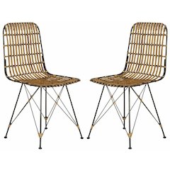 MINERVA WICKER DINING CHAIR, WIK6510B-SET2