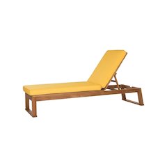 Outdoor Sunlounger With Silver Galvanized Steel Frame And Foam Cushion