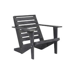 Dark Slate Grey Acacia Adirondack Chair with Stain Finish, Comfortable Seating