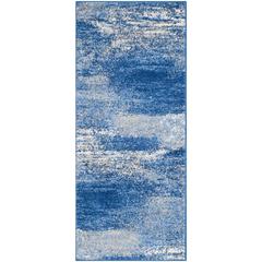 Adirondack, SILVER / BLUE, 2'-6" X 22', Area Rug