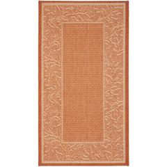 COURTYARD, TERRACOTTA / NATURAL, 6'-7" X 9'-6", Area Rug, CY2666-3202-6