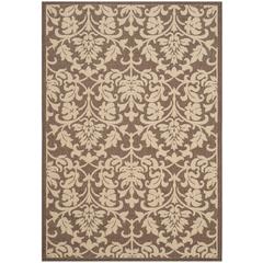 COURTYARD, CHOCOLATE / NATURAL, 6'-7" X 6'-7" Round, Area Rug, CY3416-3409-7R