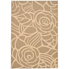 COURTYARD, COFFEE / SAND, 7'-10" X 7'-10" Round, Area Rug