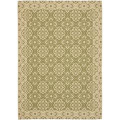 COURTYARD, GREEN / CREME, 7'-10" X 7'-10" Round, Area Rug