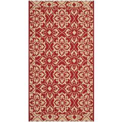 COURTYARD, RED / CREME, 9' X 12', Area Rug