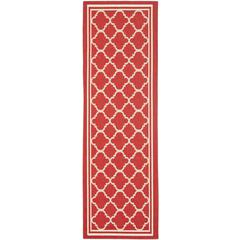 COURTYARD, RED / BONE, 2'-3" X 22', Area Rug