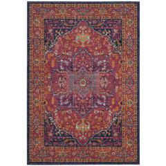 EVOKE, FUCHSIA / ORANGE, 6'-7" X 6'-7" Round, Area Rug