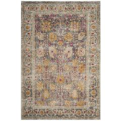 GRANADA, LIGHT GREY / MULTI, 6'-7" X 6'-7" Square, Area Rug