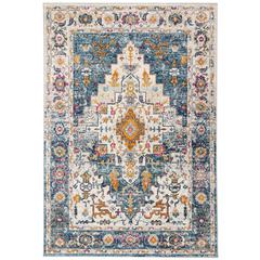 MADISON, TURQUOISE / IVORY, 6'-7" X 6'-7" Square, Area Rug