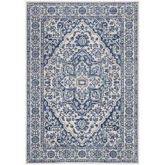 BRENTWOOD, Navy / Light Grey, 9' X 12', Area Rug