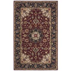 CLASSIC, BURGUNDY / NAVY, 9' X 12', Area Rug