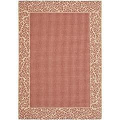 COURTYARD, RED / NATURAL, 6'-7" X 9'-6", Area Rug, CY0727-3707-6