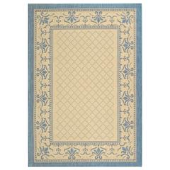 COURTYARD, NATURAL / BLUE, 6'-7" X 9'-6", Area Rug, CY0901-3101-6