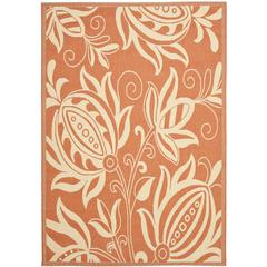 COURTYARD, TERRACOTTA / NATURAL, 6'-7" X 9'-6", Area Rug, CY2961-3202-6