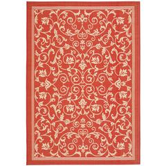 COURTYARD, RED / NATURAL, 6'-7" X 6'-7" Round, Area Rug, CY2098-3707-7R