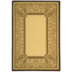 COURTYARD, NATURAL / CHOCOLATE, 6'-7" X 6'-7" Round, Area Rug, CY2965-3401-7R