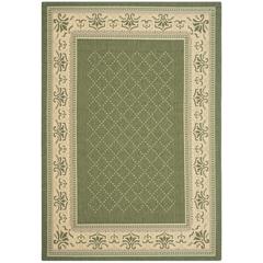 COURTYARD, OLIVE / NATURAL, 6'-7" X 6'-7" Square, Area Rug, CY0901-1E06-7SQ