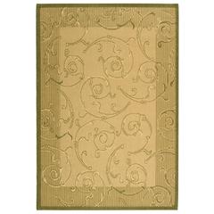 COURTYARD, NATURAL / OLIVE, 6'-7" X 6'-7" Square, Area Rug, CY2665-1E01-7SQ