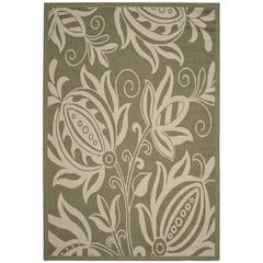 COURTYARD, OLIVE / NATURAL, 6'-7" X 6'-7" Round, Area Rug, CY2961-1E06-7R