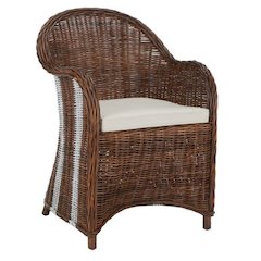 HEMI STRIPED WICKER CLUB CHAIR