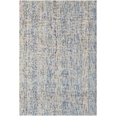 Abstract, DARK BLUE / RUST, 4' X 6', Area Rug