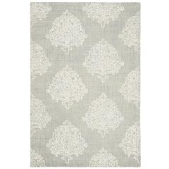 Abstract, AQUA / IVORY, 4' X 6', Area Rug