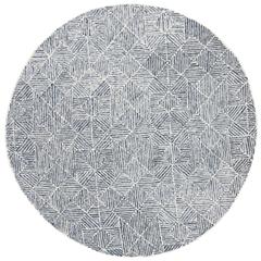 Abstract, BLUE, 6' X 6' Round, Area Rug, ABT763M-6R