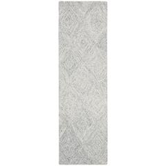 Abstract, SILVER, 2'-3" X 8', Area Rug