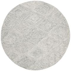 Abstract, SILVER, 6' X 6' Round, Area Rug