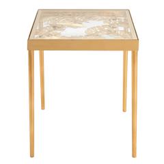 Leilani Palm Leaf Side Table, Gold Leaf