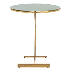 Sionne Round C Table, Hunter Green/Gold