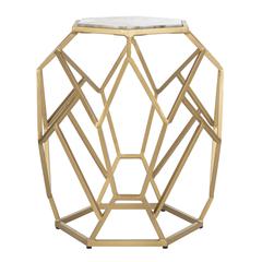 Ava Geometric Accent Table, Multi/Gold