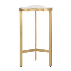 Suki Agate Tripod Accent Table, White/Gold