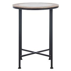 Lumi Agate Accent Table, White Marble