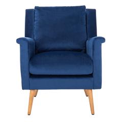 Astrid Mid Century Arm Chair, Navy/Natural