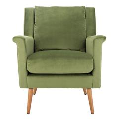 Astrid Mid Century Arm Chair, Olive/Natural