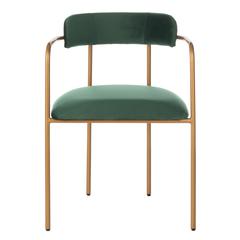 Camille Side Chair, Malachite Green/Gold