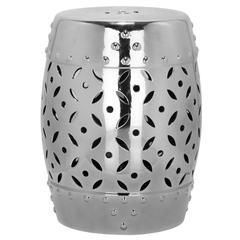 SILVER LATTICE COIN GARDEN STOOL