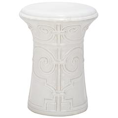 WHITE IMPERIAL SCROLL GARDEN STOOL