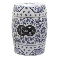 Tao Ceramic Decorative Garden Stool, Blue and White