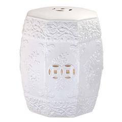 Zen Ren Garden Stool, White