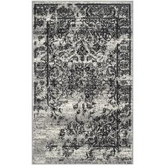 Adirondack, SILVER / BLACK, 3' X 5', Area Rug, ADR101A-3