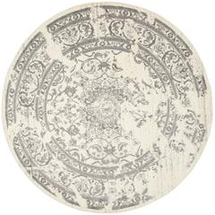Adirondack, IVORY / SILVER, 8' X 8' Round, Area Rug, ADR101B-8R