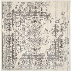 Adirondack, IVORY / SILVER, 8' X 8' Square, Area Rug, ADR101B-8SQ